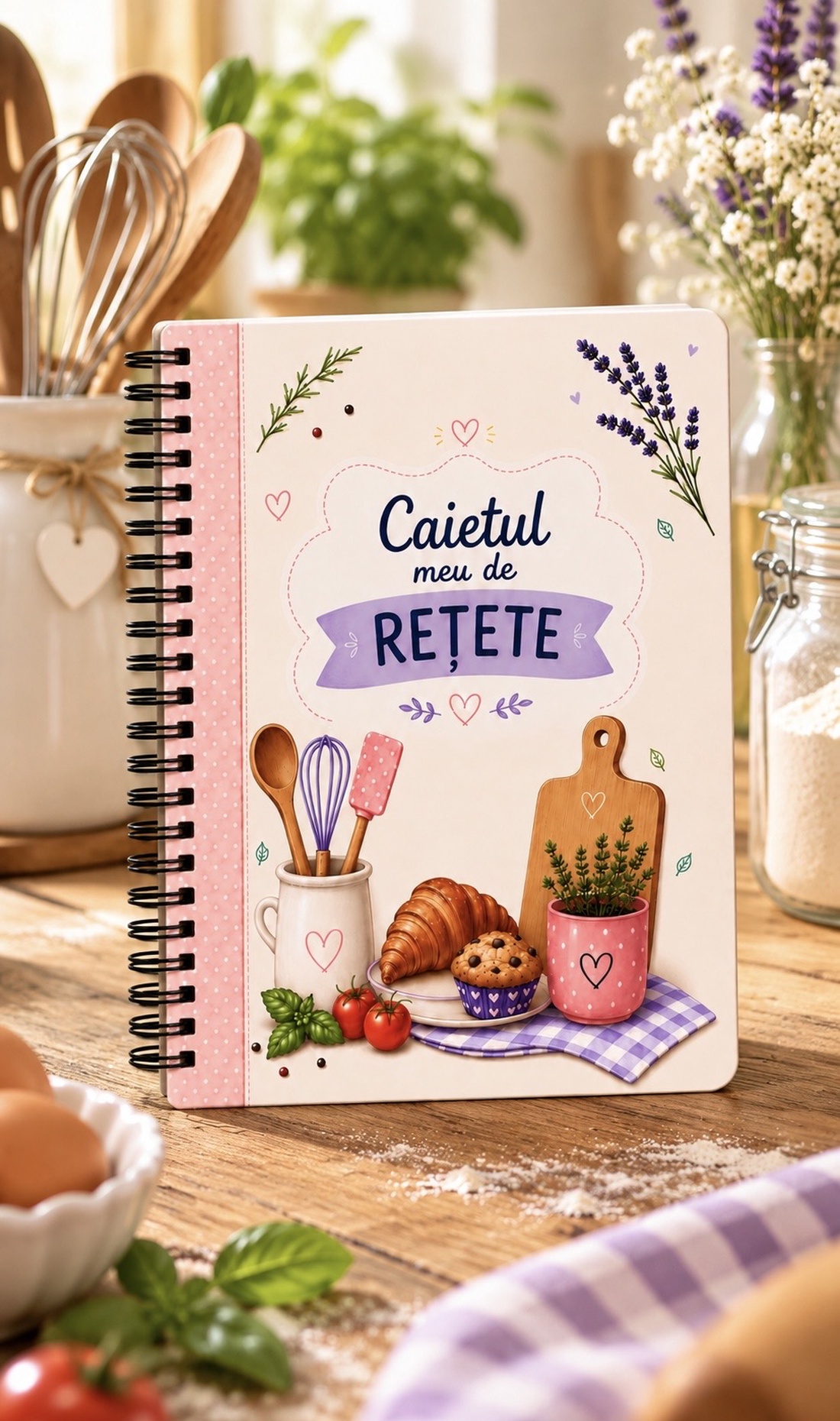 Caiet de retete pentru 80 de retete A5 - casă & stil de viață - echipamente de bucătărie - ustensile de bucătărie - caiet de rețete - Artynos.ro