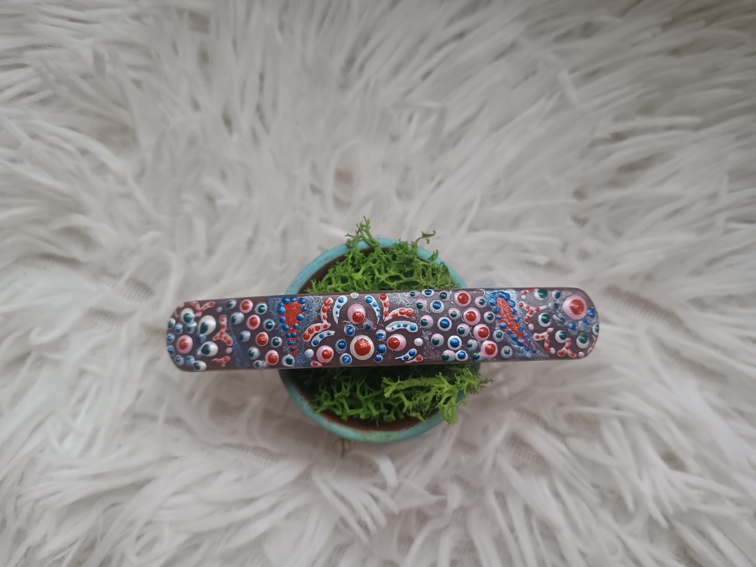 clama pictata  - îmbrăcăminte și modă - accesorii păr - clemă de păr și ac de păr - Artynos.ro