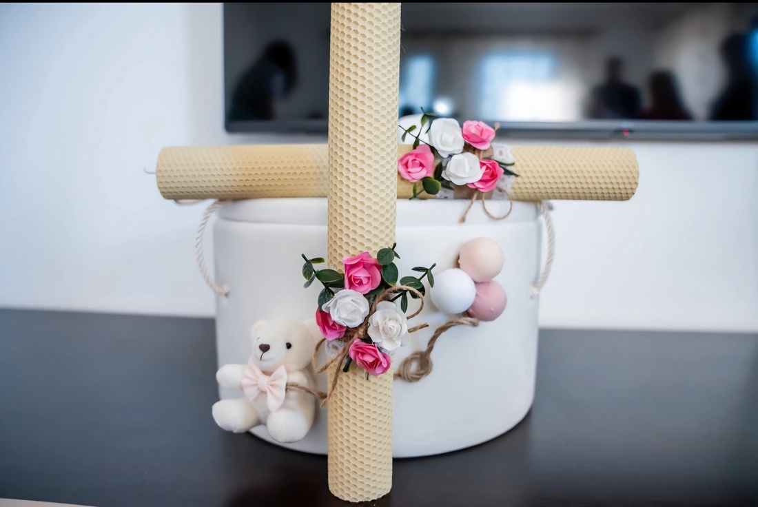 Set lumânări cununie, din ceară naturală de albine - accesorii nuntă - materiale decor pentru nuntă - lumânări de nuntă și suport lumânări - Artynos.ro