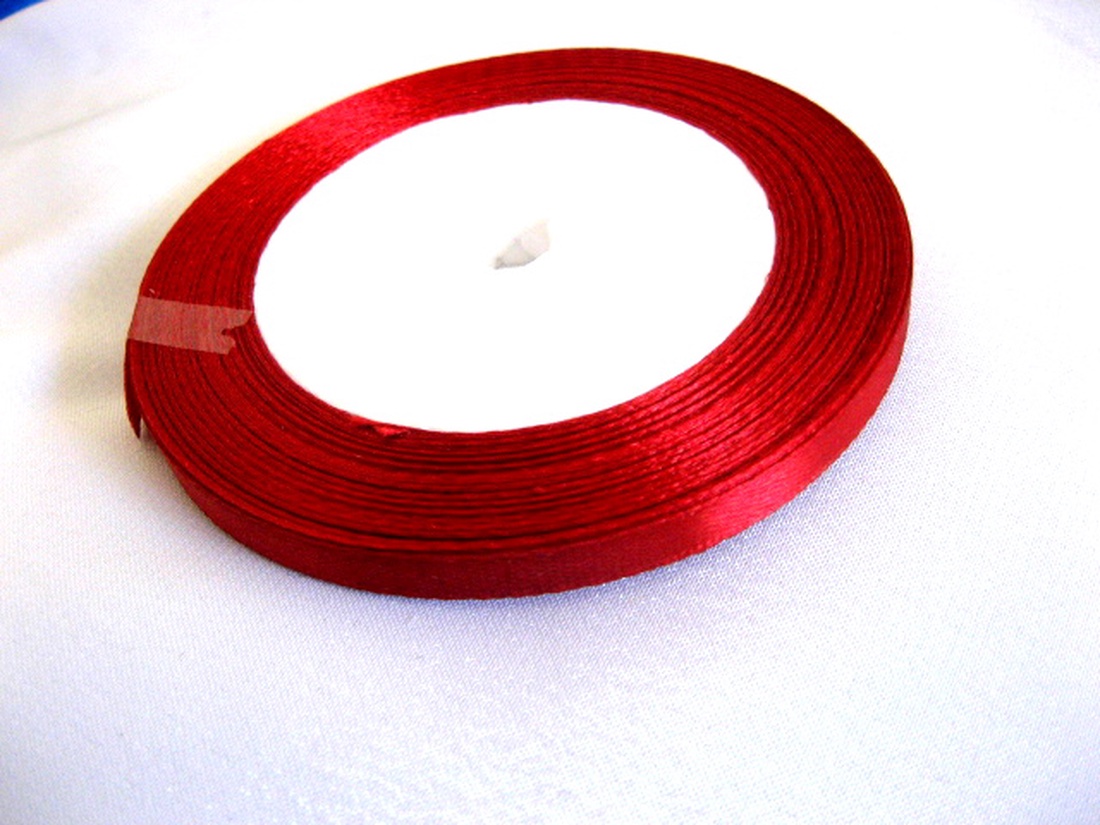 Panglica satin rosu visiniu 10 mm 51882 - accessorii și unelte - mercerie - panglică, curea - Artynos.ro