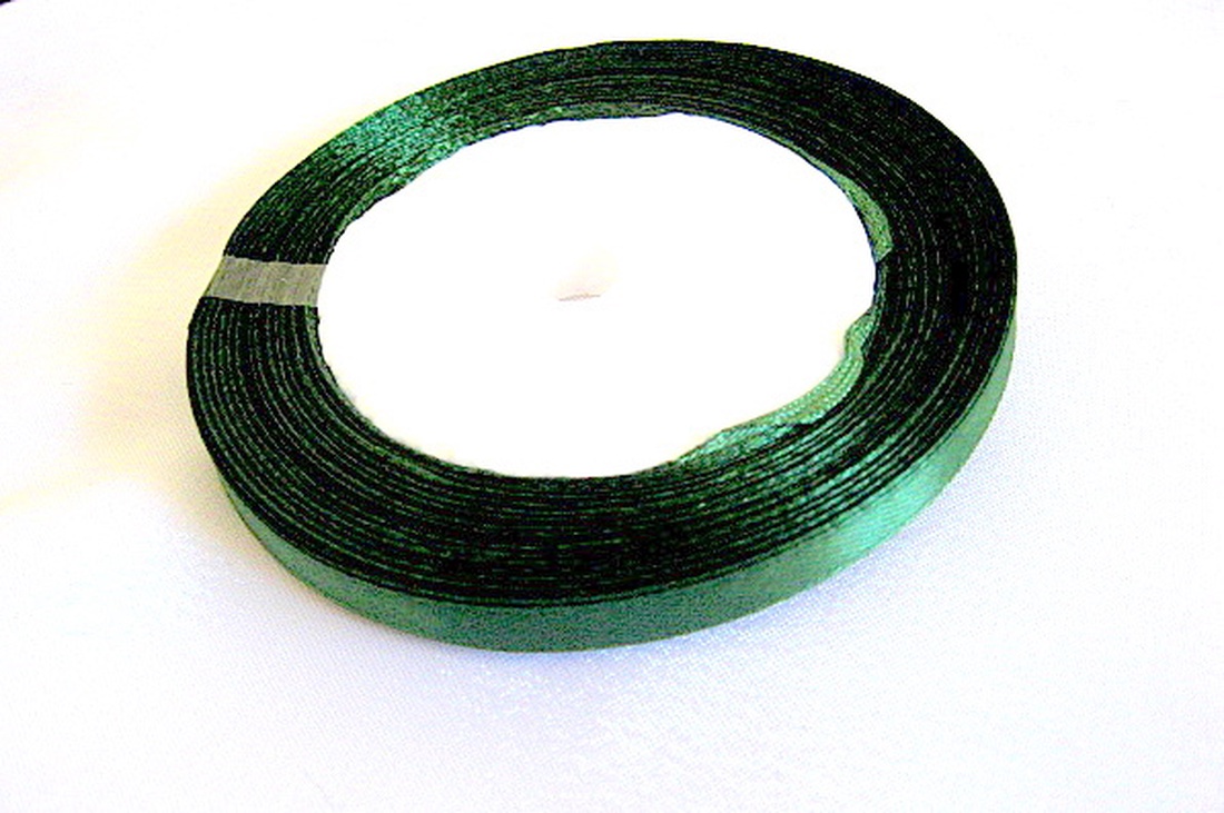 Panglica satin verde inchis 10 mm 51884 - accessorii și unelte - mercerie - panglică, curea - Artynos.ro