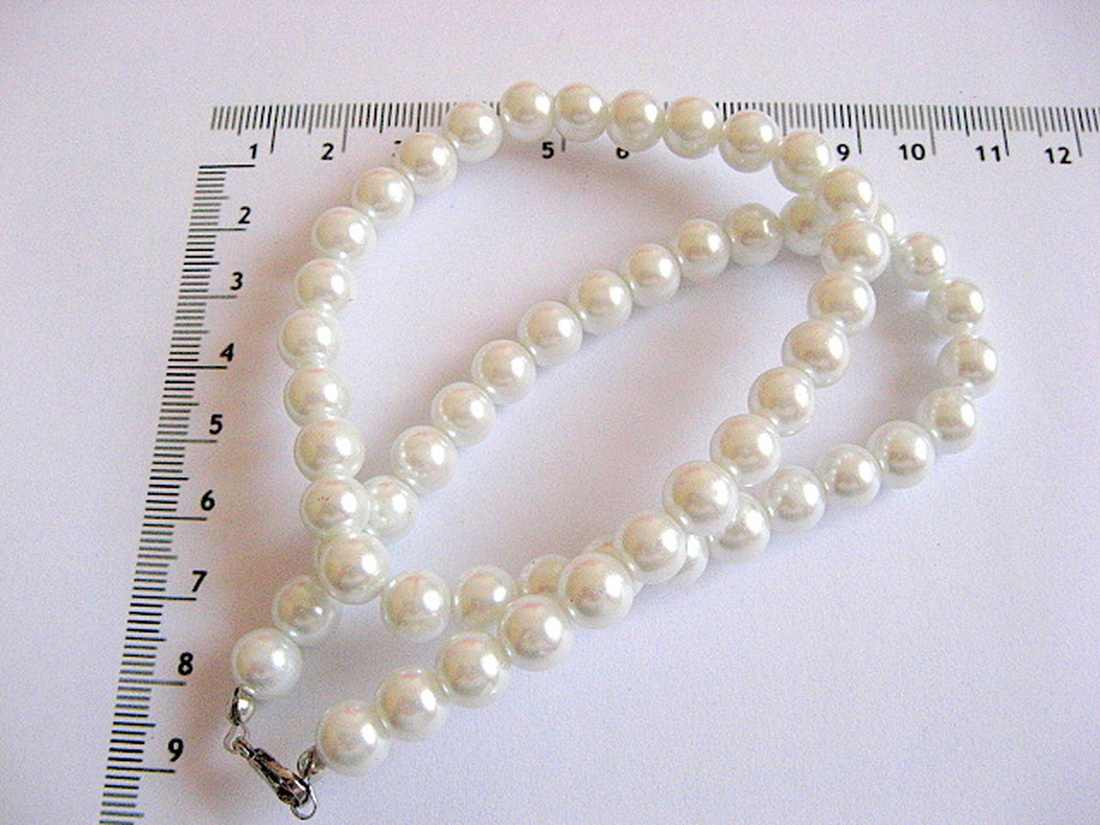 perle sticla albe 17513 - accessorii și unelte - mărgea, componente de bijuterii - mărgea din sticlă - Artynos.ro