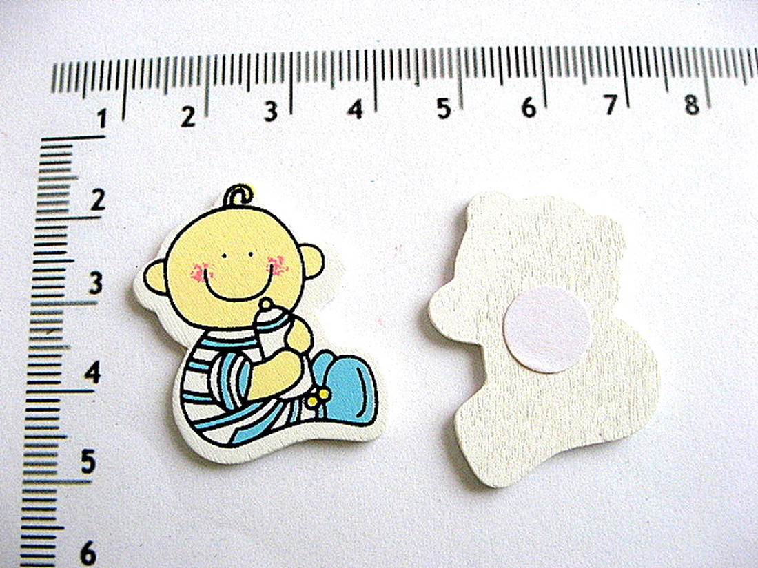 Figurine din placaj subtire de lemn bebelus baietei bleu 18460 - accessorii și unelte - accesorii decorative - figurine - Artynos.ro