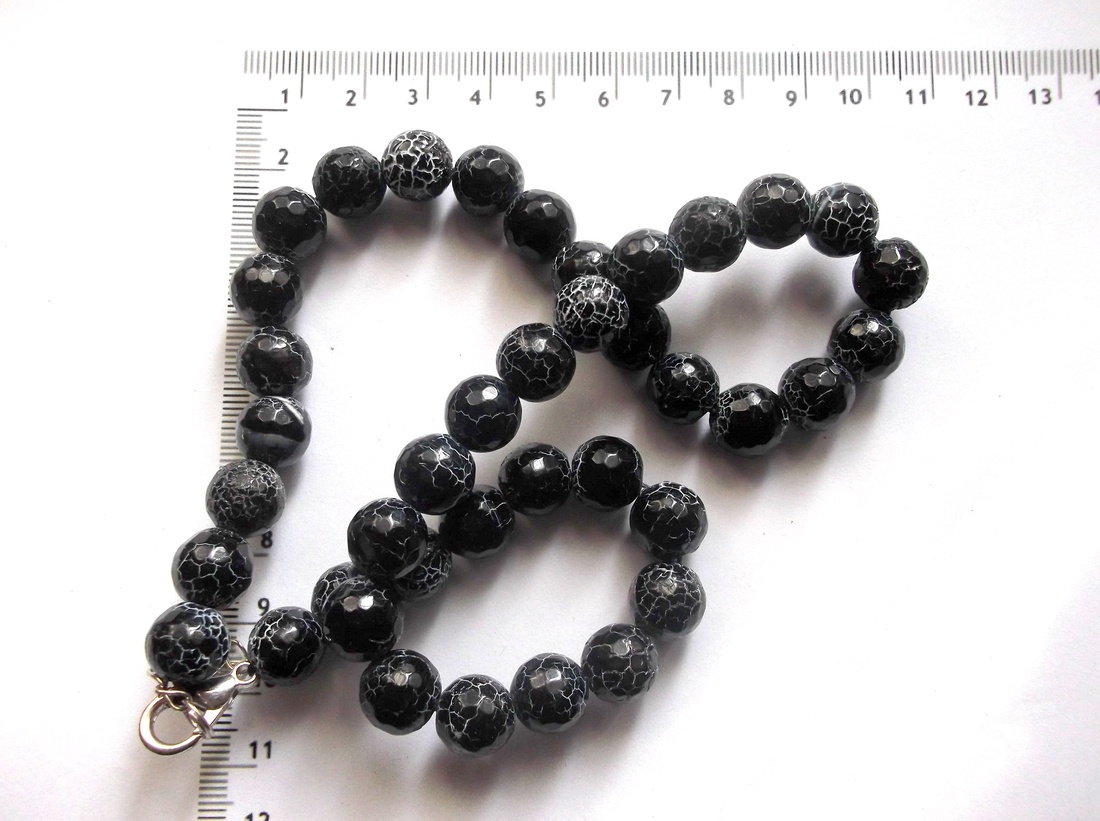 Sirag onix crackle frosted fatetate 44243 - accessorii și unelte - mărgea, componente de bijuterii - piatră prețioasă - Artynos.ro