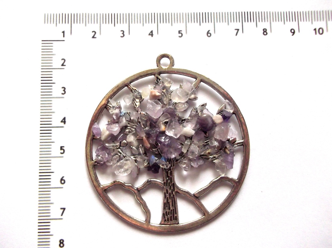Pandantiv cu arborele vietii cu ametist  44369 - bijuterii - coliere - pandative - Artynos.ro