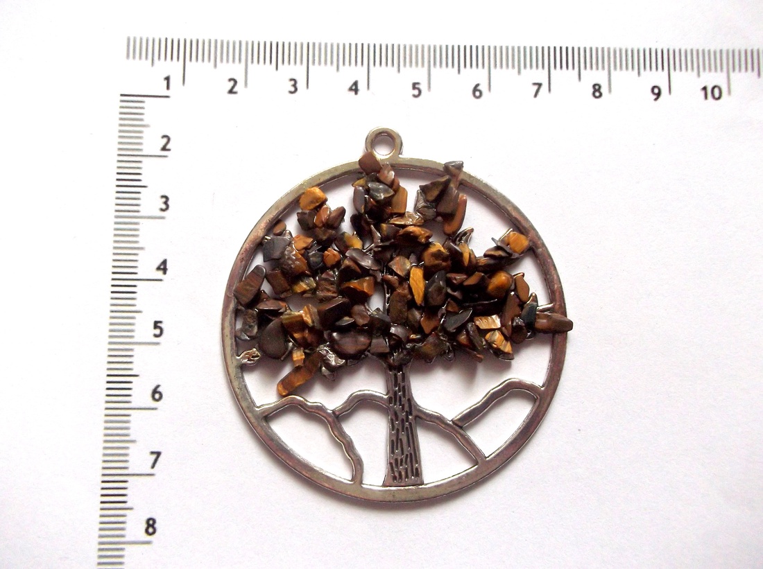 Pandantiv cu arborele vietii cu ochi de tigru  44367 - bijuterii - coliere - pandative - Artynos.ro