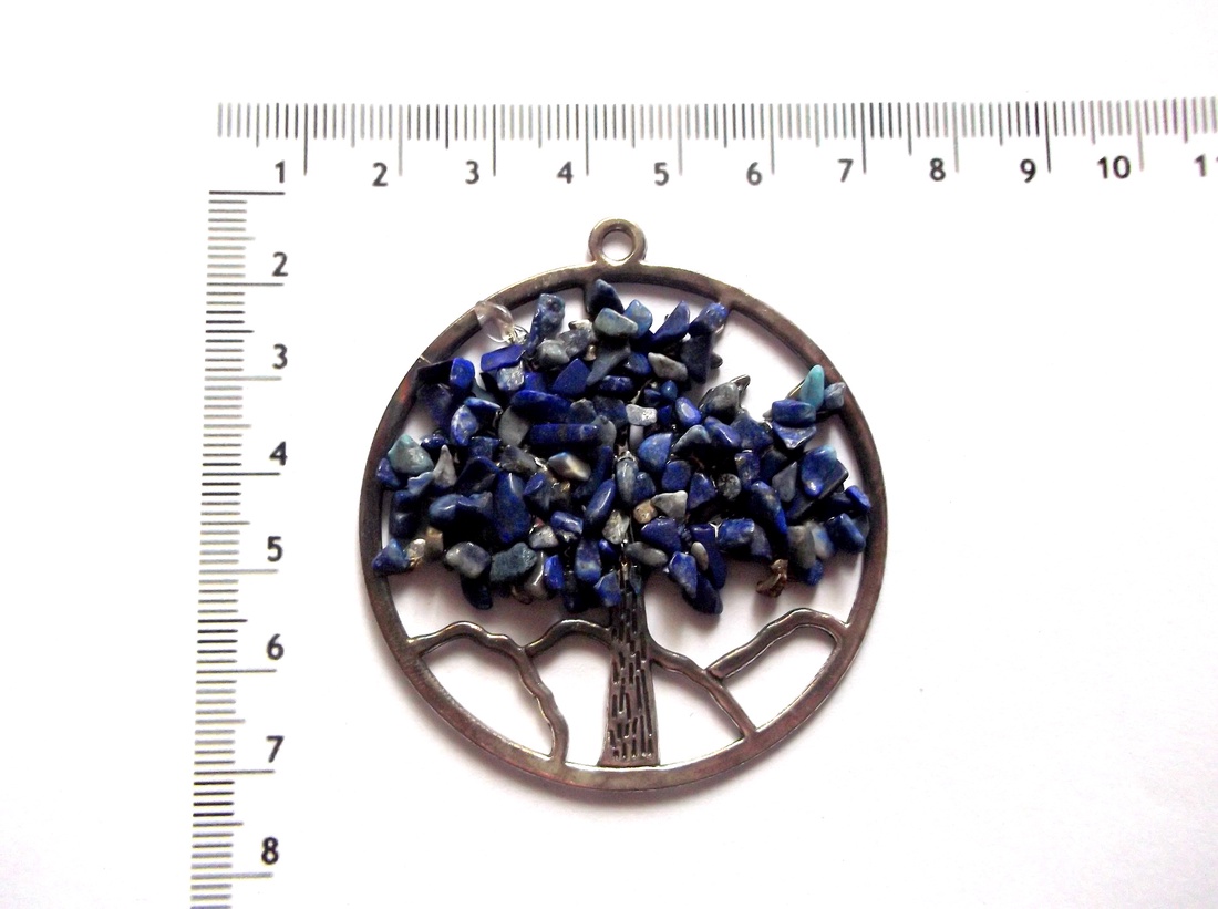 Pandantiv cu arborele vietii cu lapis lazuli   44366 - bijuterii - coliere - pandative - Artynos.ro