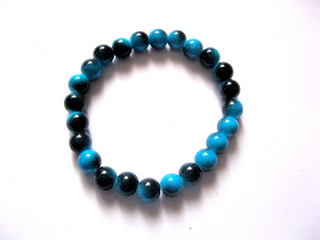 margele  din rășină acrilică albastru cu negru    51227 - accessorii și unelte - mărgea, componente de bijuterii - mărgea din plastic - Artynos.ro