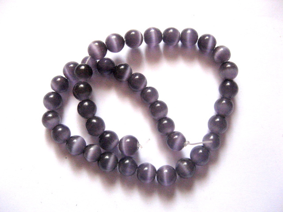 Sirag ochi de pisica sfere mov 51458 - accessorii și unelte - mărgea, componente de bijuterii - piatră prețioasă - Artynos.ro