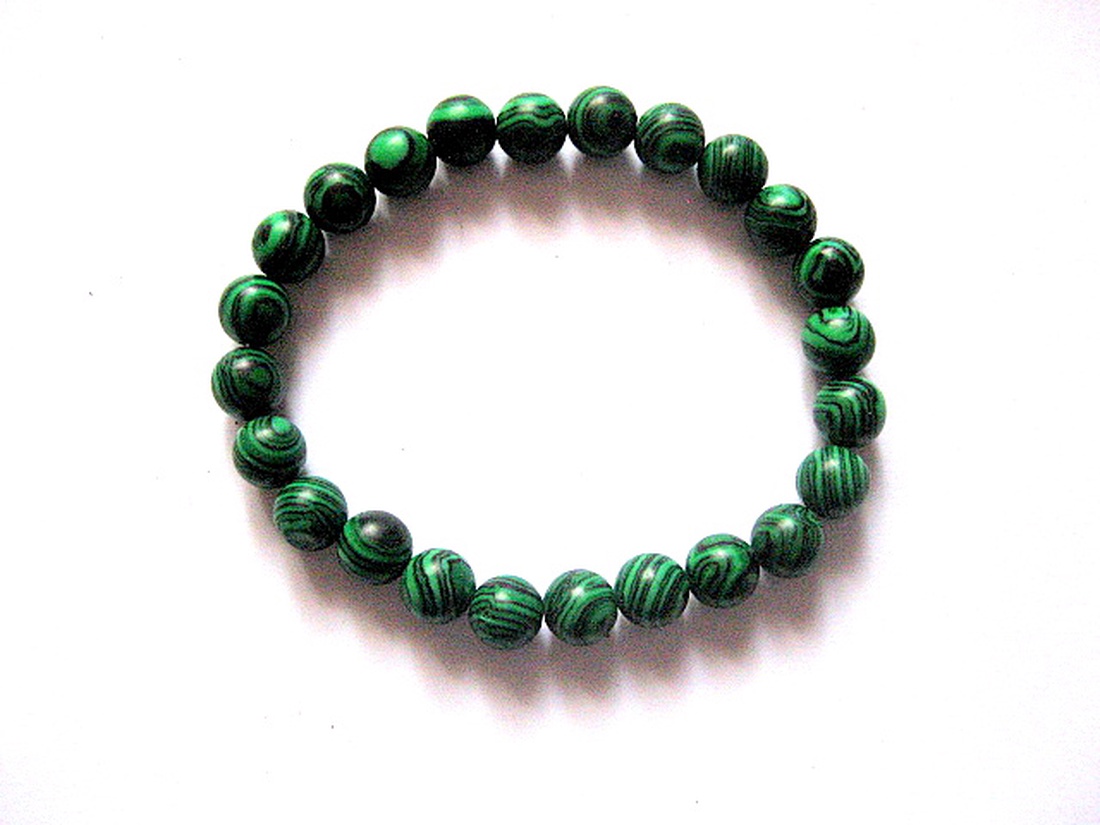 sirag malachit  sfere 51372 - accessorii și unelte - mărgea, componente de bijuterii - piatră prețioasă - Artynos.ro
