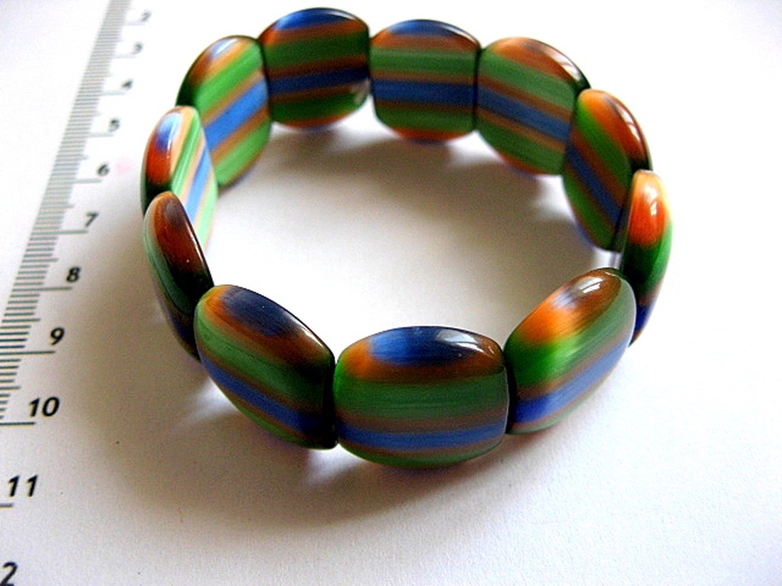 margele ochi de pisica verde, maro si albatru 22983 - accessorii și unelte - mărgea, componente de bijuterii - piatră prețioasă - Artynos.ro