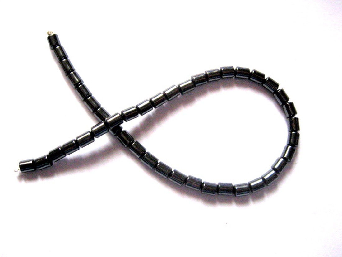 Sirag margele hematit  tubulare 51562 - accessorii și unelte - mărgea, componente de bijuterii - piatră prețioasă - Artynos.ro