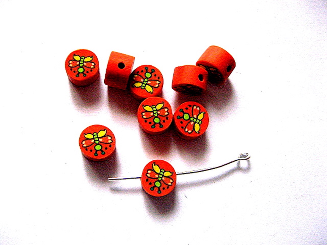 margele din lut polimeric culoare rosie 51567 - accessorii și unelte - mărgea, componente de bijuterii - perlă de lut - Artynos.ro