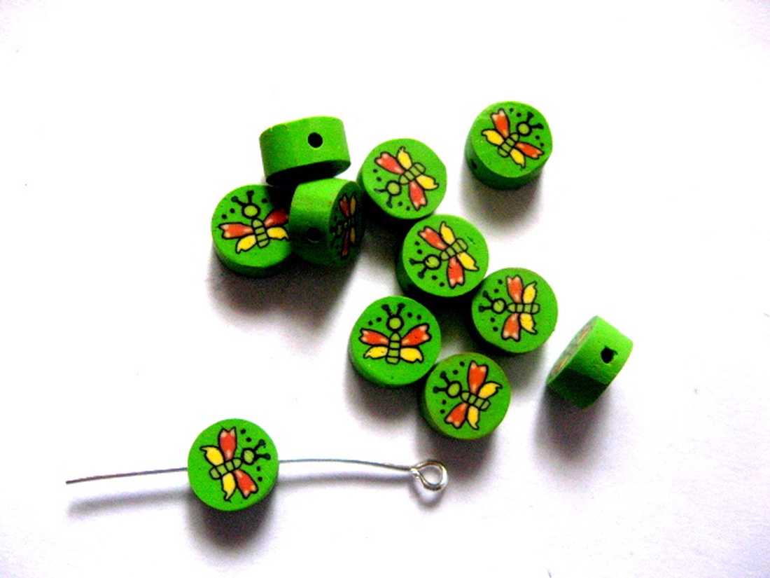 margele din lut polimeric culoare verde 51564 - accessorii și unelte - mărgea, componente de bijuterii - perlă de lut - Artynos.ro