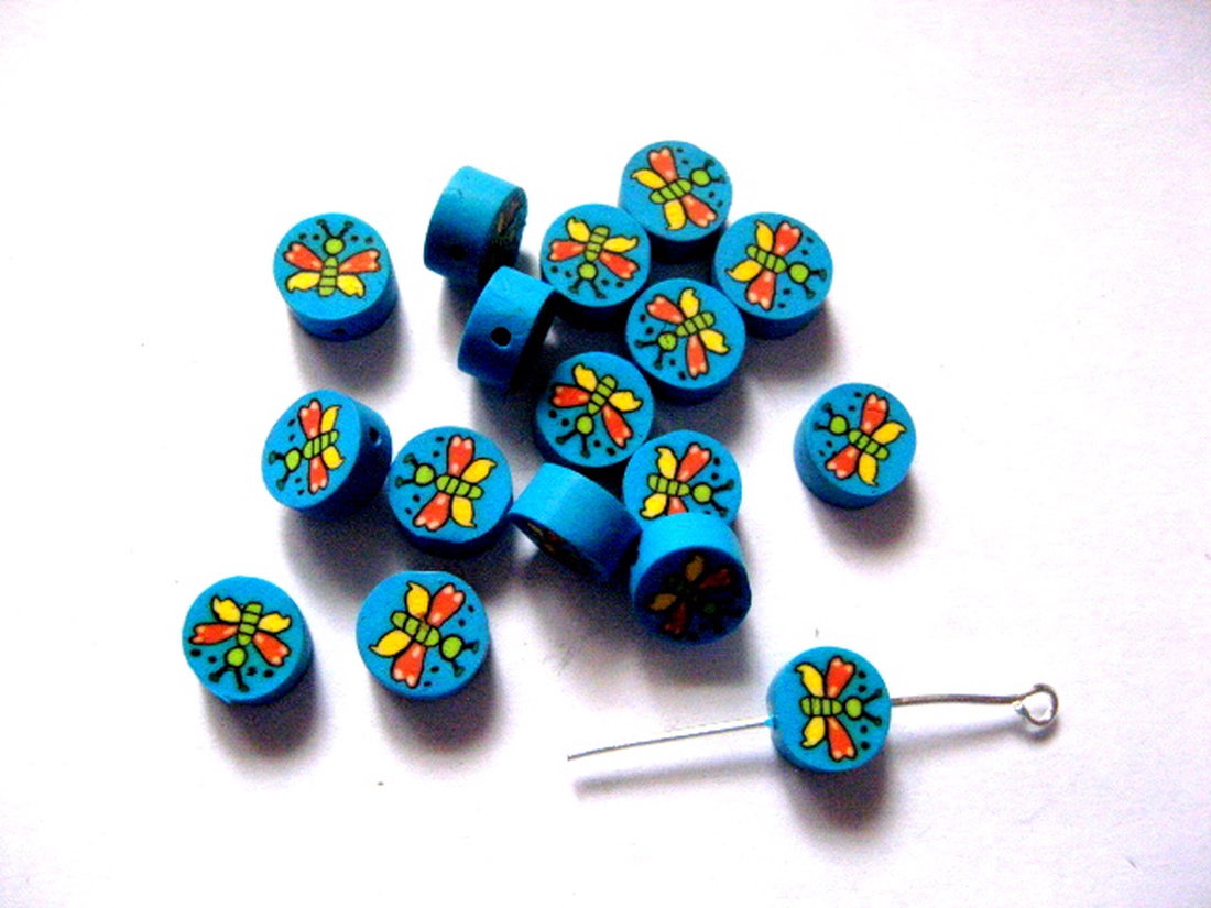 margele din lut polimeric culoare albastru 51563 - accessorii și unelte - mărgea, componente de bijuterii - perlă de lut - Artynos.ro