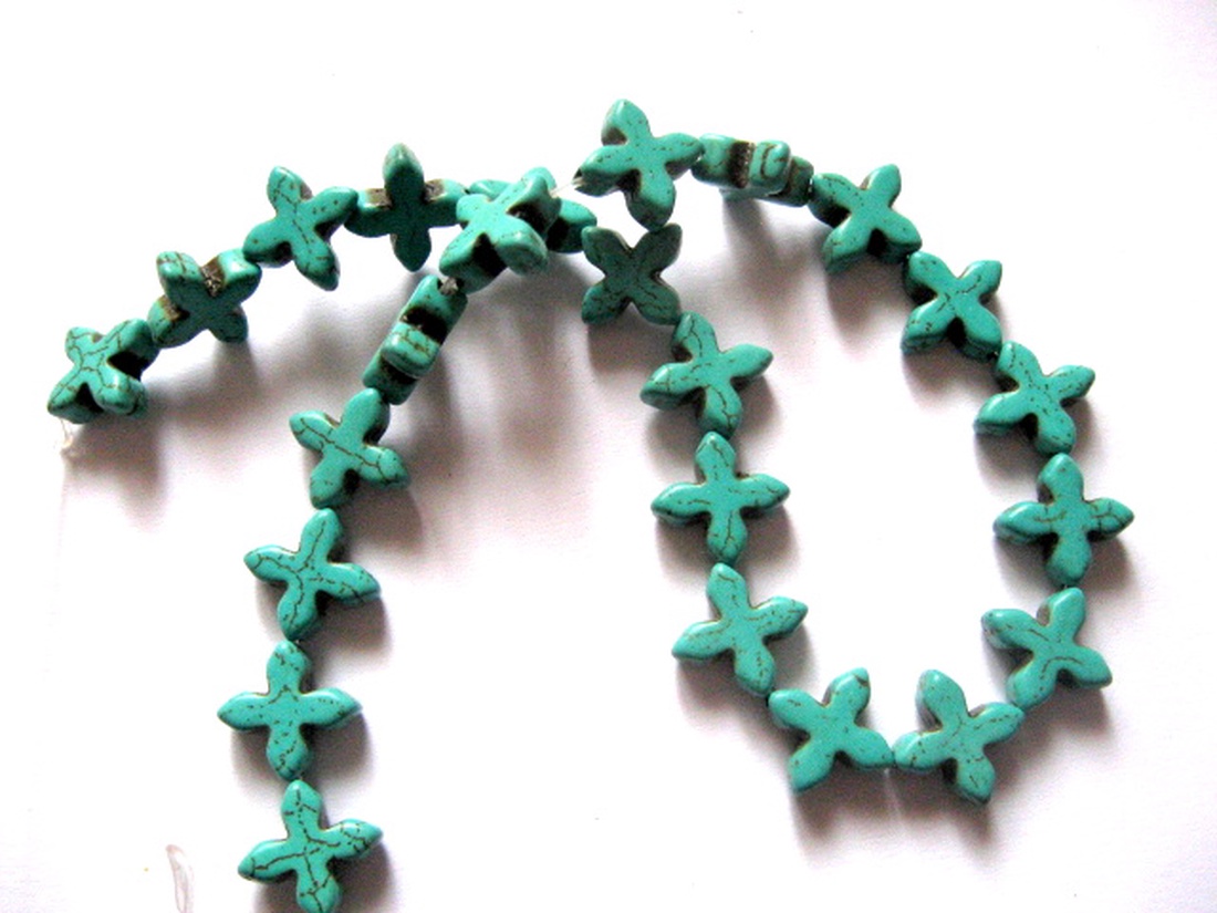 margele  turcoaz  cruciulite  51635 - accessorii și unelte - mărgea, componente de bijuterii - perlă adevărată - Artynos.ro