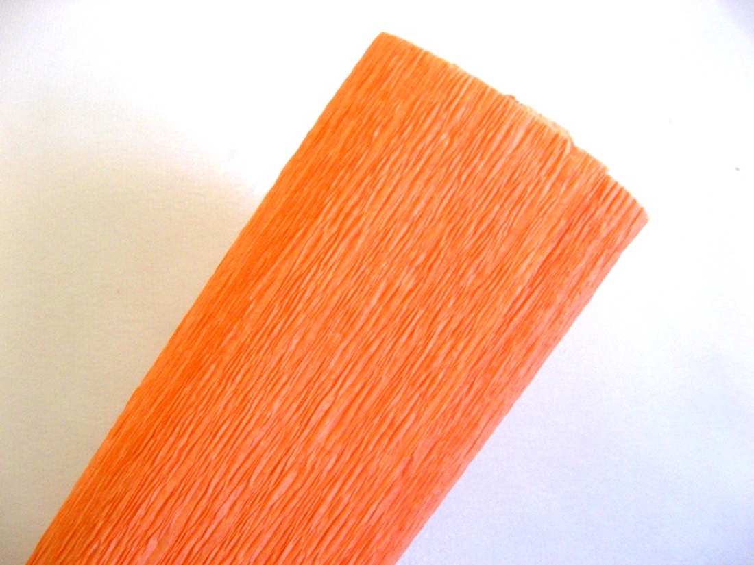 Hartie creponata floristica portocaliu 51869 - accessorii și unelte - hârtie - hârtie decorativă - Artynos.ro