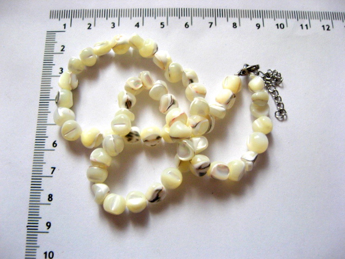 Sirag margele sidef alb nuggets 51862 - accessorii și unelte - mărgea, componente de bijuterii - piatră prețioasă - Artynos.ro