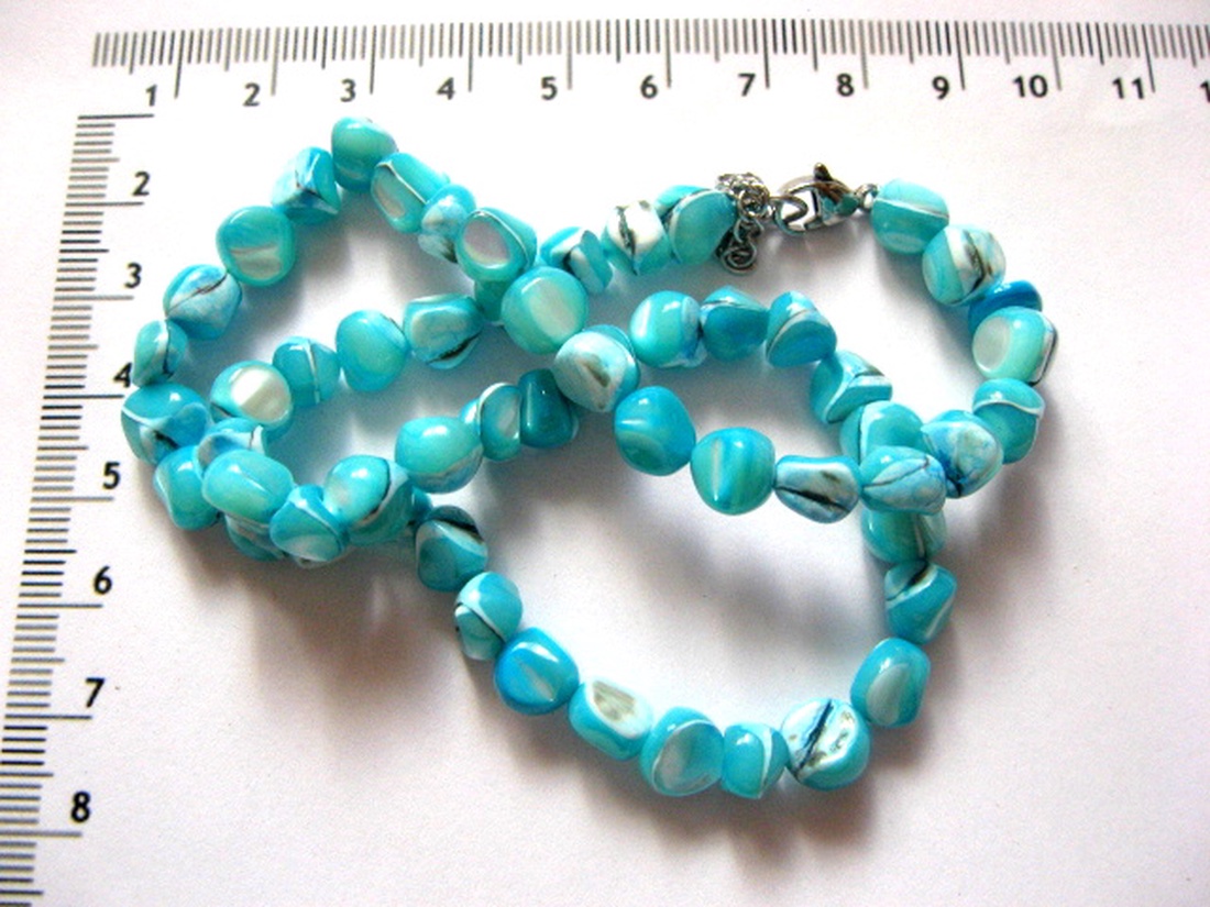 Sirag margele sidef turcoaz nuggets 51864 - accessorii și unelte - mărgea, componente de bijuterii - piatră prețioasă - Artynos.ro