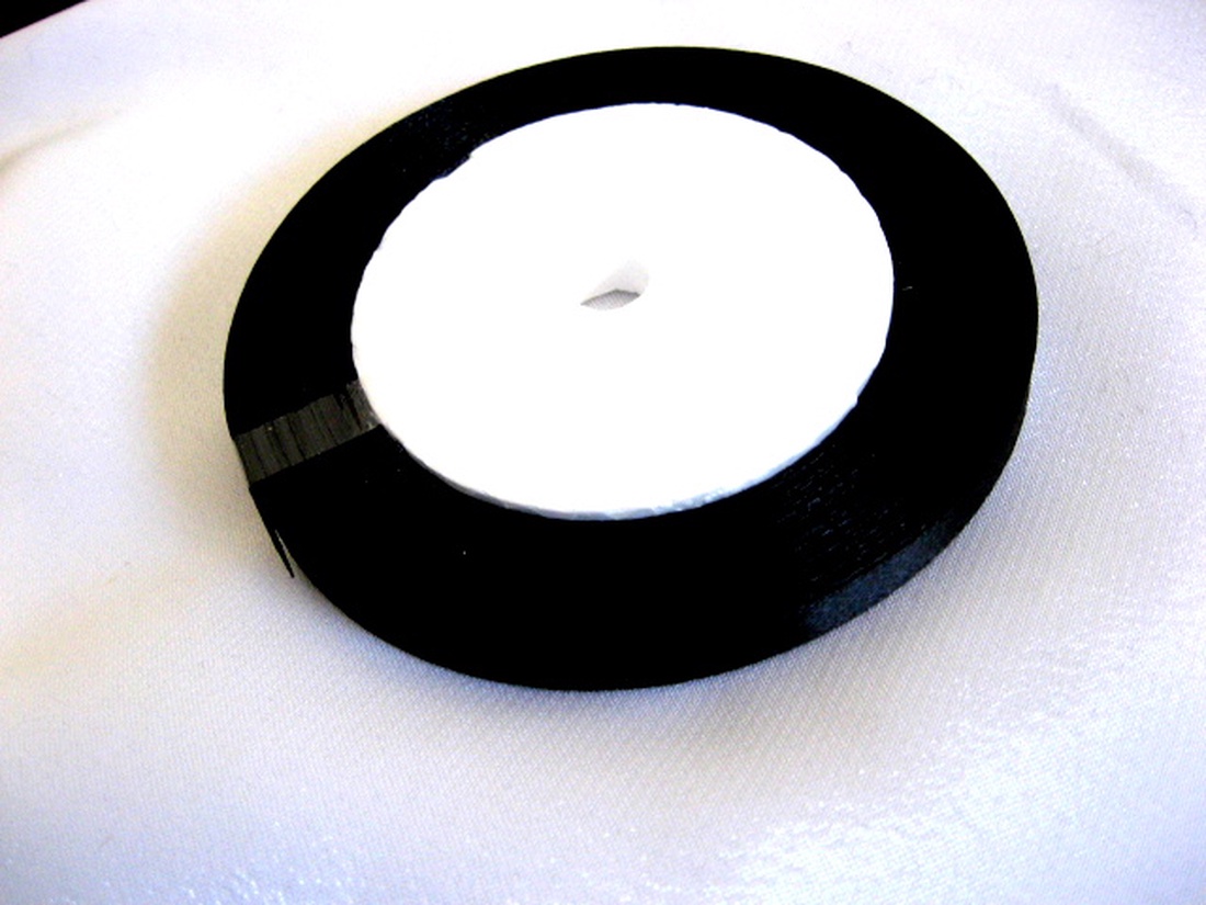 Panglica satin negru 10 mm 51890 - accessorii și unelte - mercerie - panglică, curea - Artynos.ro