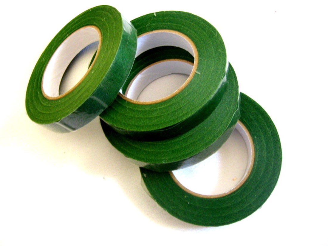 Banda floristica verde inchis 51903 - accessorii și unelte - material de împachetare - bandă adezivă, cellux - Artynos.ro