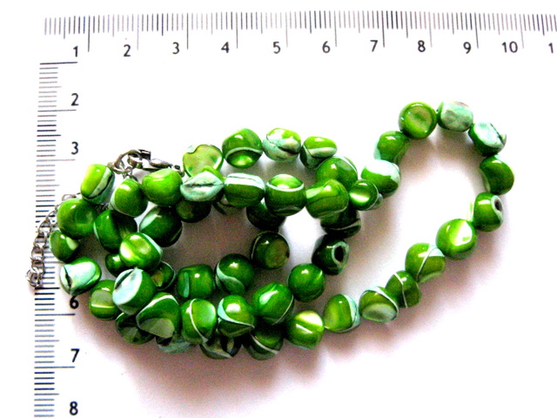 Sirag margele sidef verde nuggets 51766 - accessorii și unelte - mărgea, componente de bijuterii - piatră prețioasă - Artynos.ro