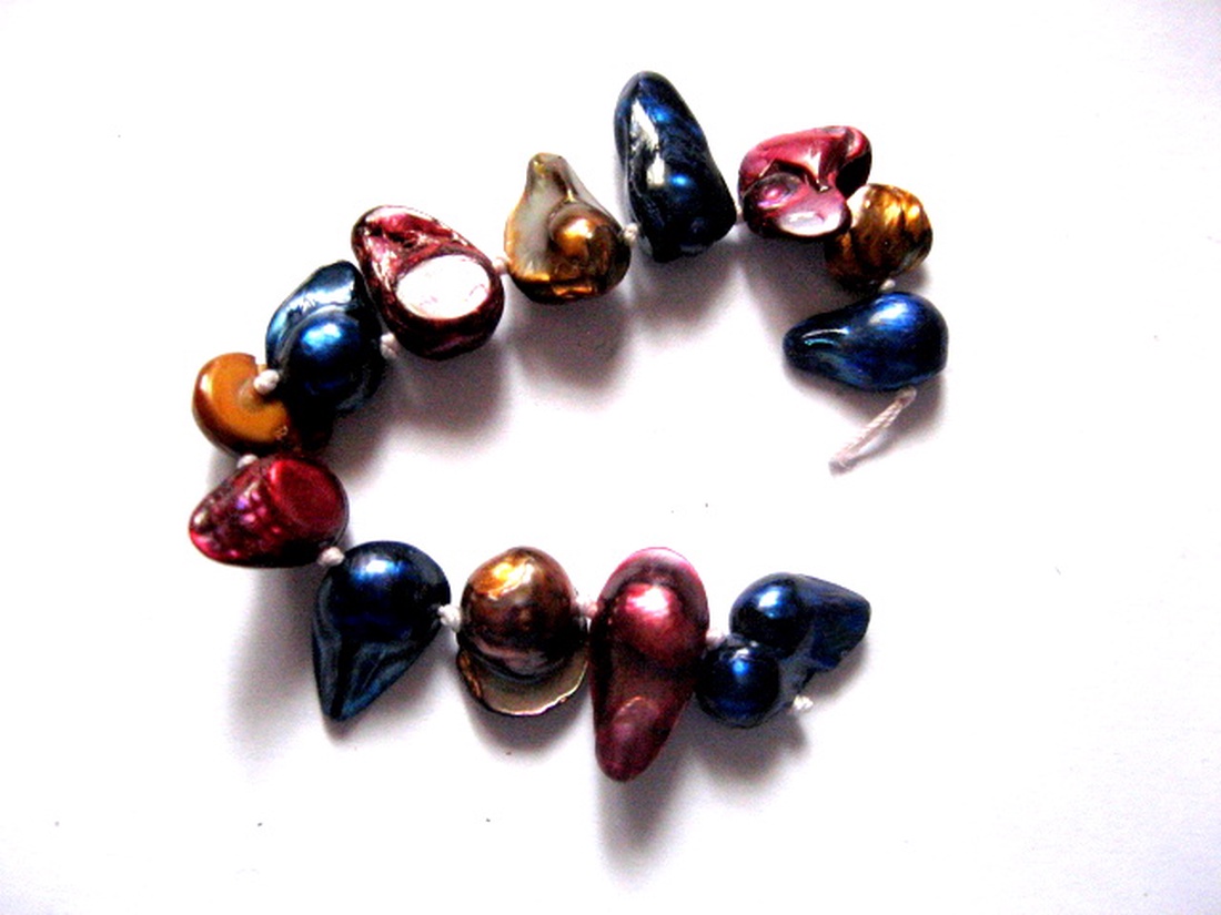 Sirag perle naturale neregulate  multicolore 51552 - accessorii și unelte - mărgea, componente de bijuterii - sclipici, strass - Artynos.ro