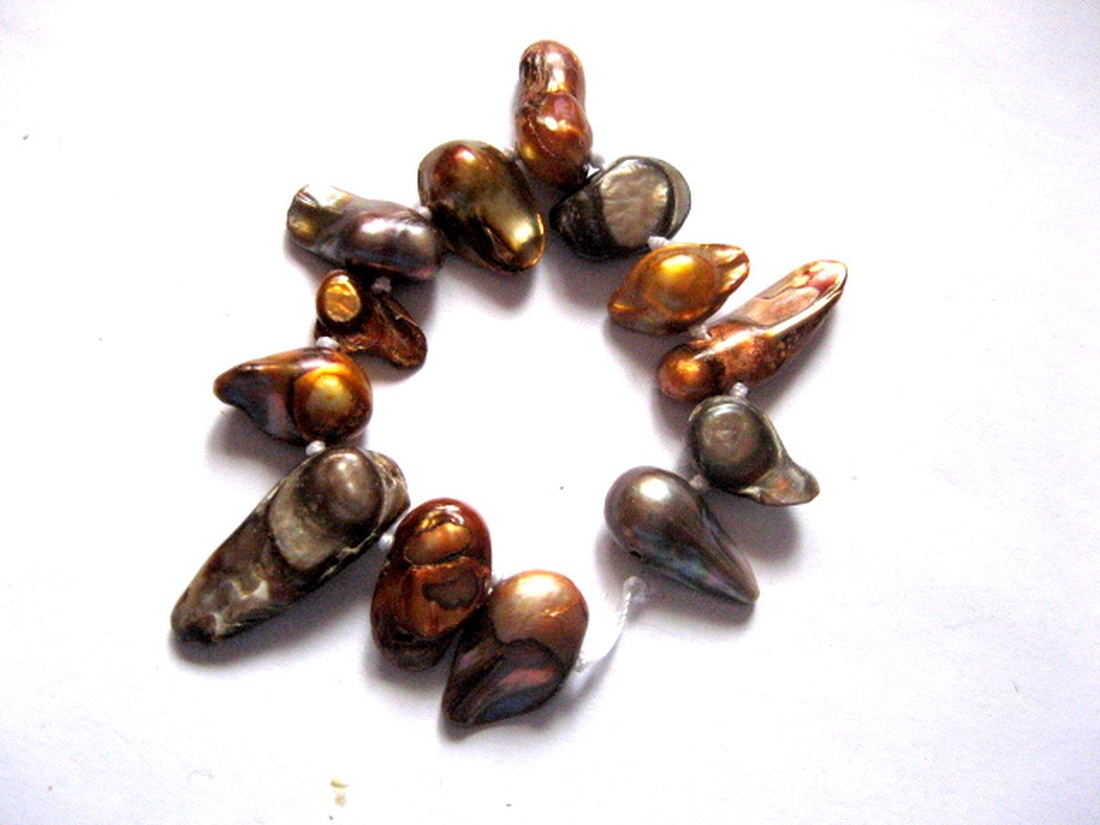 Sirag perle naturale neregulate  multicolore 51559 - accessorii și unelte - mărgea, componente de bijuterii - perlă adevărată - Artynos.ro