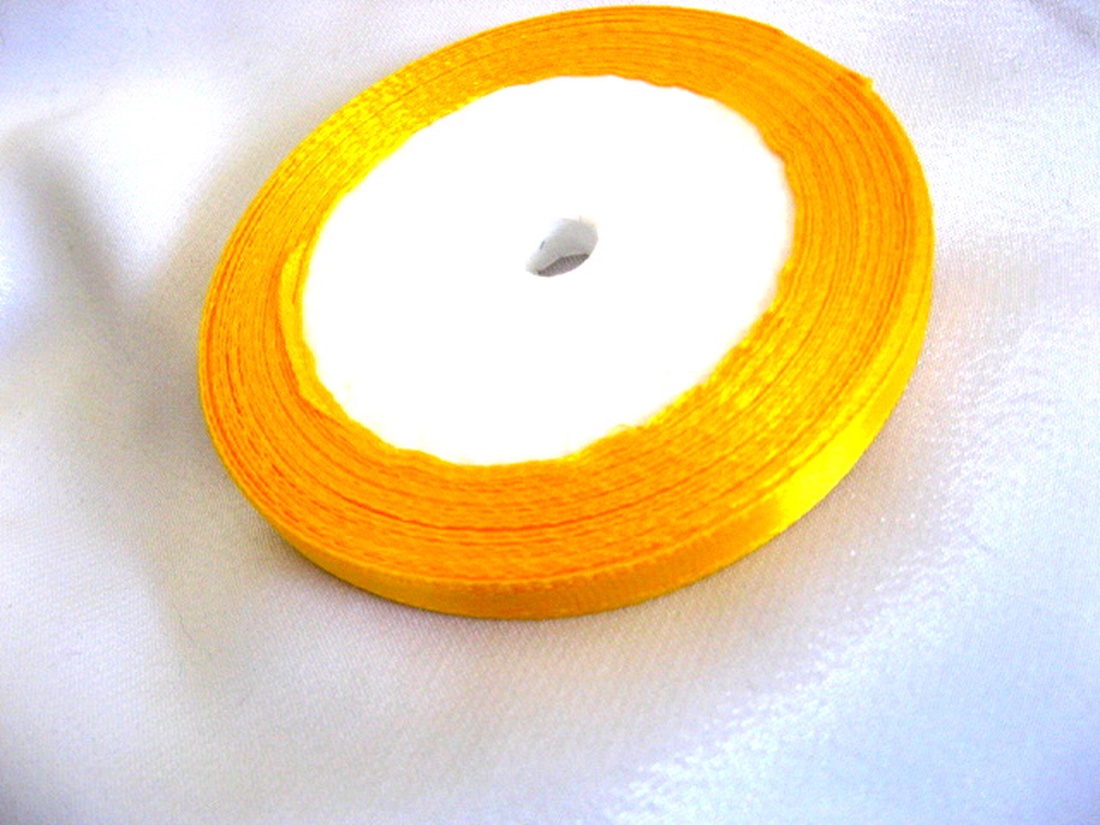 Panglica satin galben 10 mm 51891 - accessorii și unelte - mercerie - panglică, curea - Artynos.ro