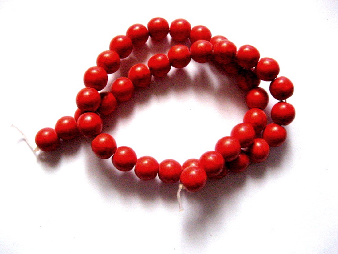 Sirag howlite   rosu sfere 51449 - accessorii și unelte - mărgea, componente de bijuterii - piatră prețioasă - Artynos.ro