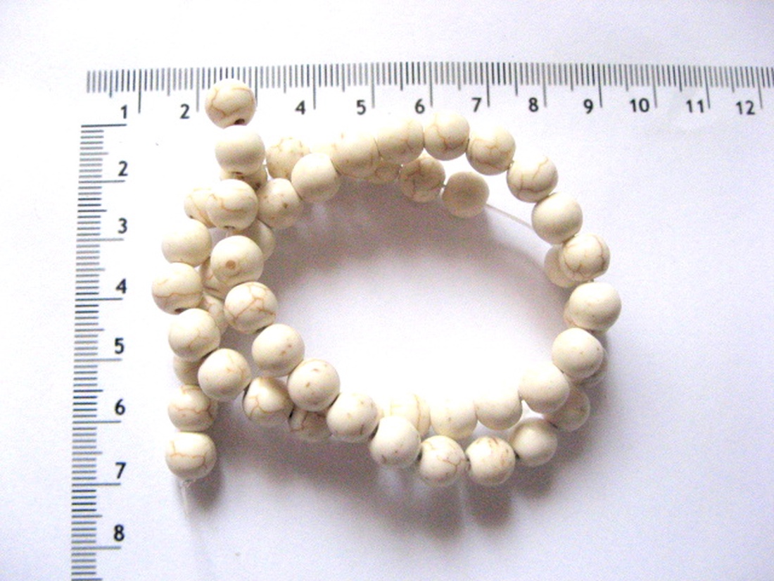 Sirag howlite   alb sfere 51719 - accessorii și unelte - mărgea, componente de bijuterii - piatră prețioasă - Artynos.ro