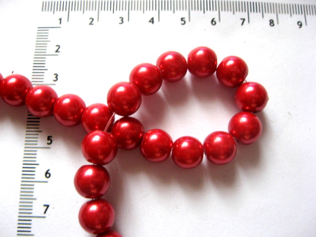 perle sticla rosii  52082 - accessorii și unelte - mărgea, componente de bijuterii - mărgea din sticlă - Artynos.ro