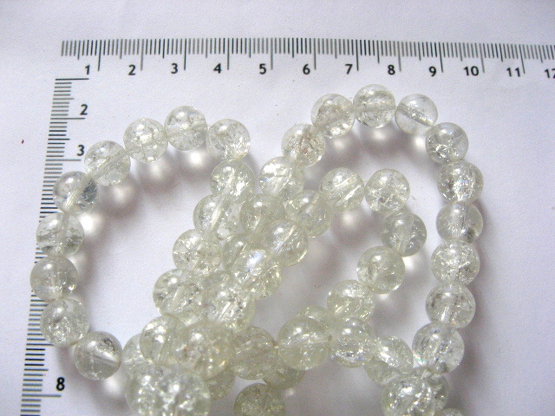Margele sticla crackle, sferice transparente 52083 - accessorii și unelte - mărgea, componente de bijuterii - mărgea din sticlă - Artynos.ro