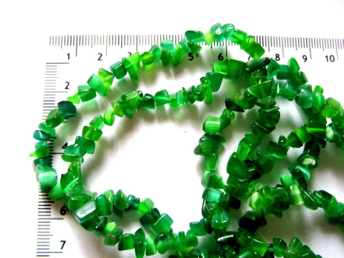 Chips ochi de pisica verde crud 52071 - accessorii și unelte - mărgea, componente de bijuterii - piatră prețioasă - Artynos.ro