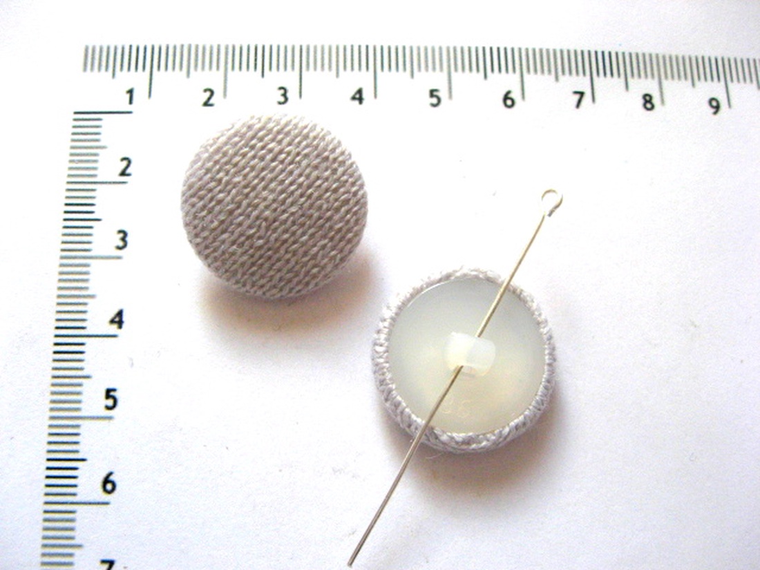 Nasturi gri imbracati cu tricot 5392 - accessorii și unelte - mercerie - buton - buton textil - Artynos.ro