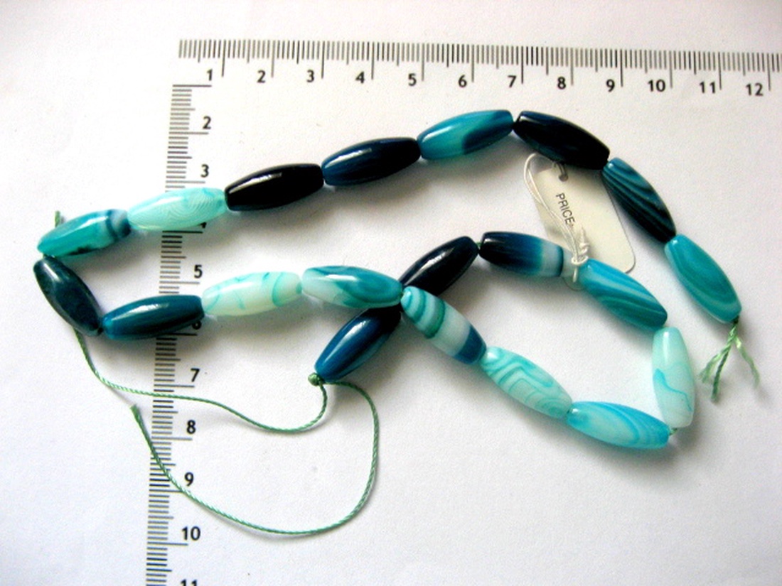Sirag agate striped tubulare 20 � 8 mm 52600 - accessorii și unelte - mărgea, componente de bijuterii - piatră prețioasă - Artynos.ro
