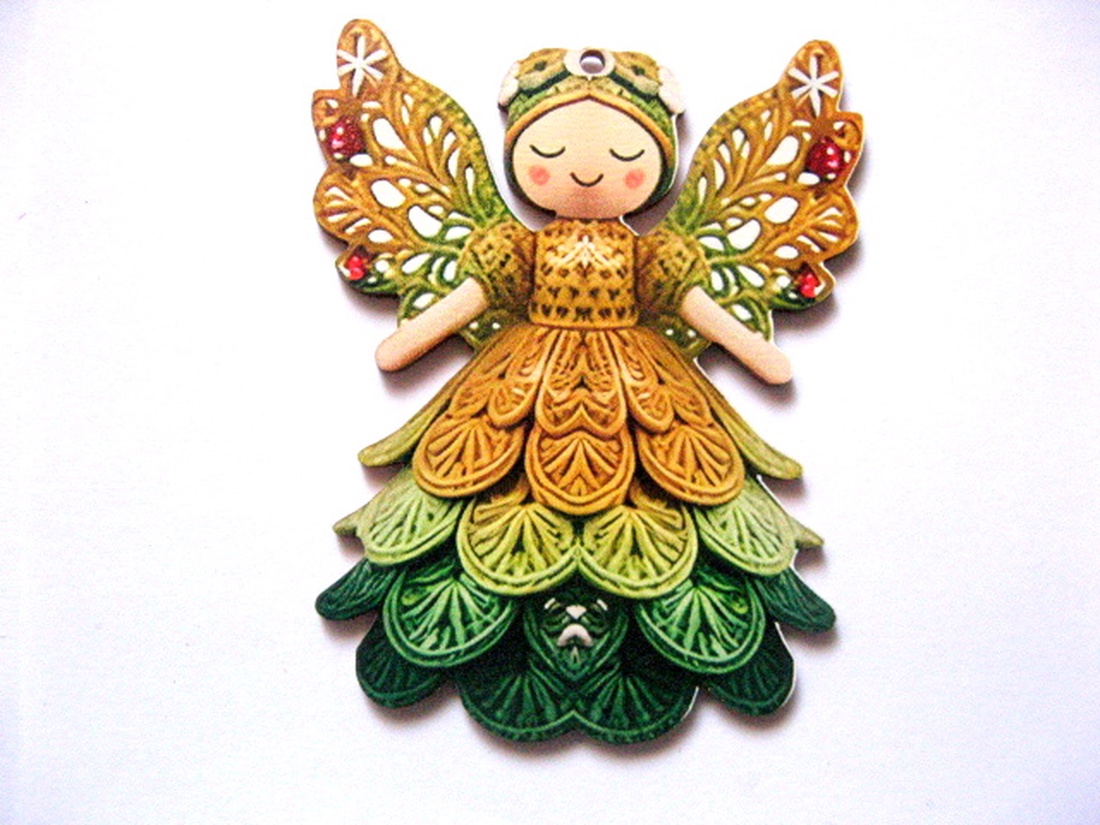 figurine lemn cu ingeras 51018 - accessorii și unelte - accesorii decorative - figurine - Artynos.ro