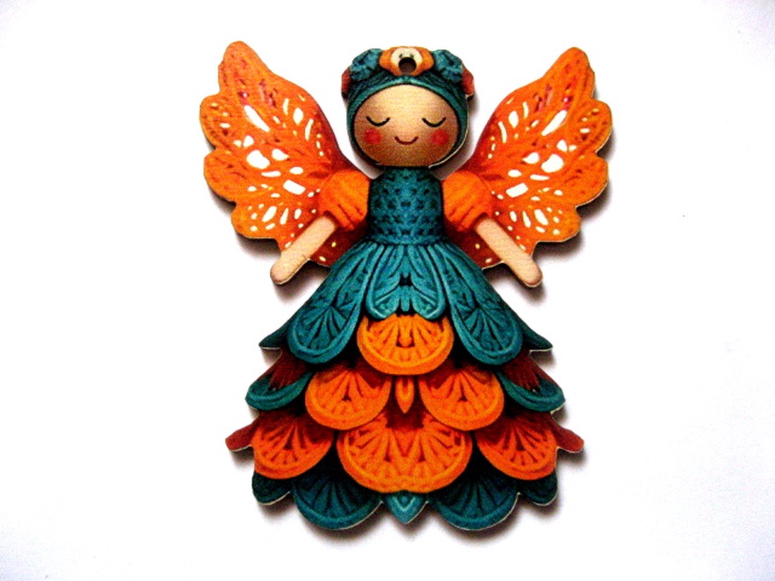 figurine lemn cu ingeras 51018 - accessorii și unelte - accesorii decorative - figurine - Artynos.ro