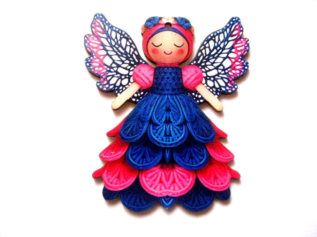 figurine lemn cu ingeras 50995 - accessorii și unelte - accesorii decorative - figurine - Artynos.ro