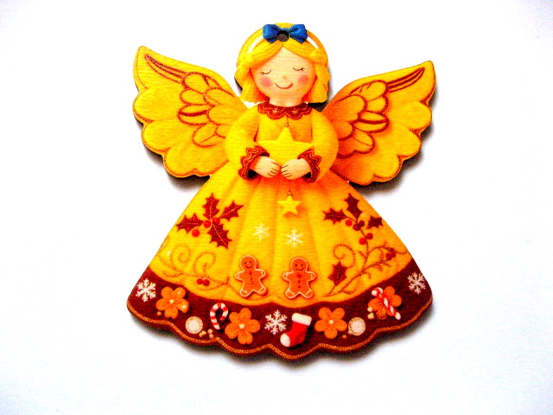figurine lemn cu ingeras 51008 - accessorii și unelte - accesorii decorative - figurine - Artynos.ro