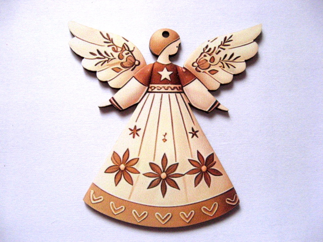 figurine lemn cu ingeras 51089 - accessorii și unelte - accesorii decorative - figurine - Artynos.ro