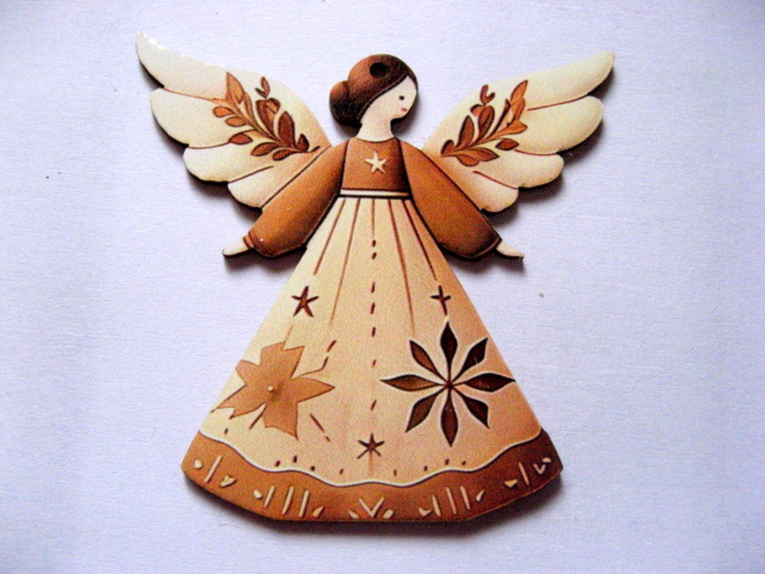figurine lemn cu  ingeras 51088  - accessorii și unelte - accesorii decorative - figurine - Artynos.ro