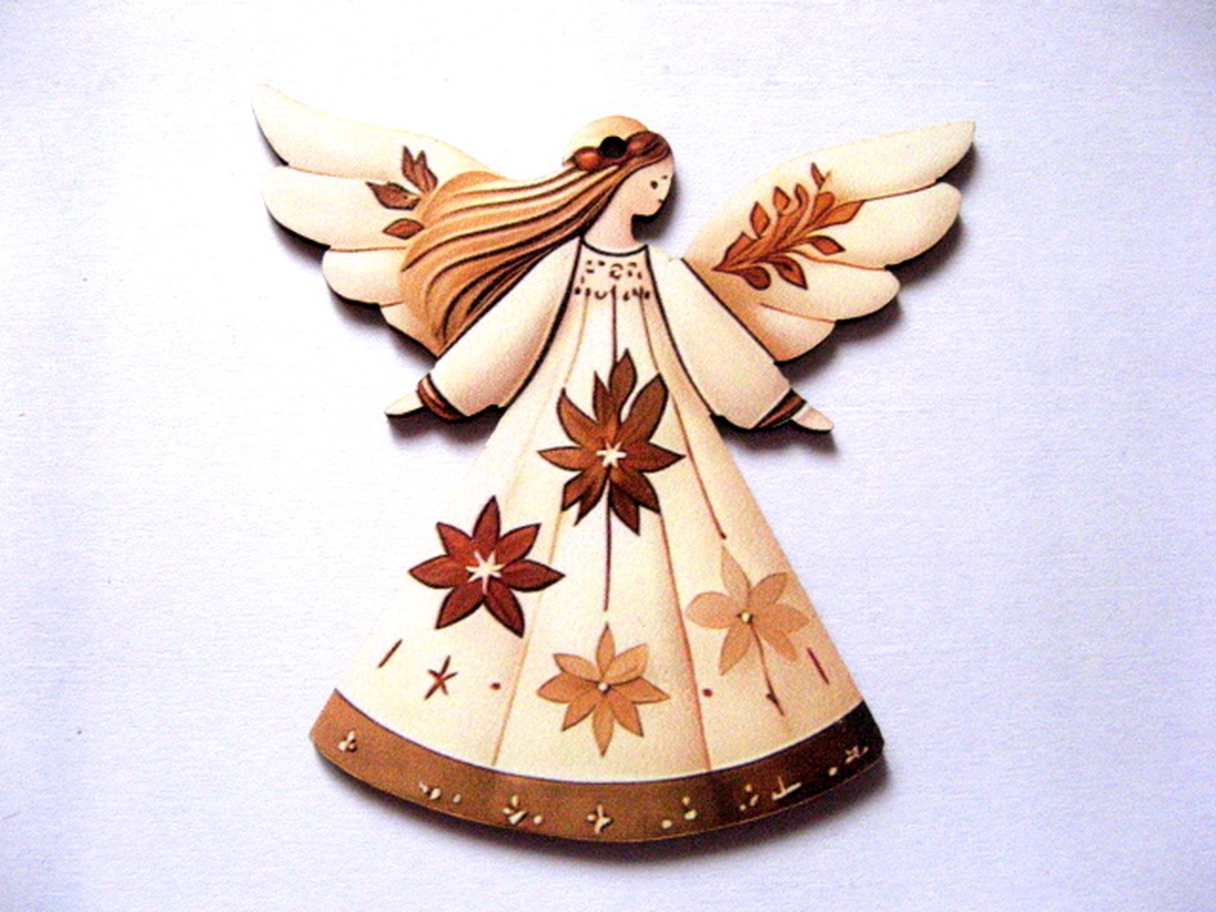 figurine lemn cu ingeras 51090 - accessorii și unelte - accesorii decorative - figurine - Artynos.ro