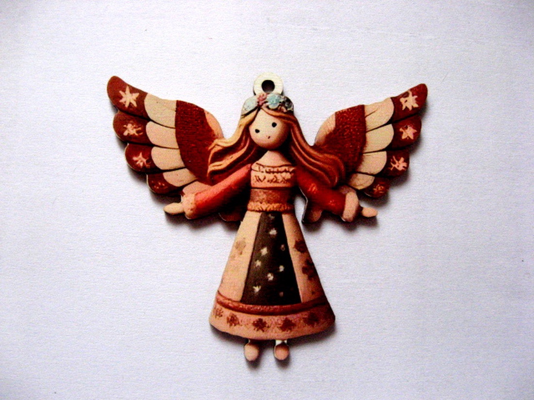 figurine lemn cu ingeras 51076 - accessorii și unelte - accesorii decorative - figurine - Artynos.ro