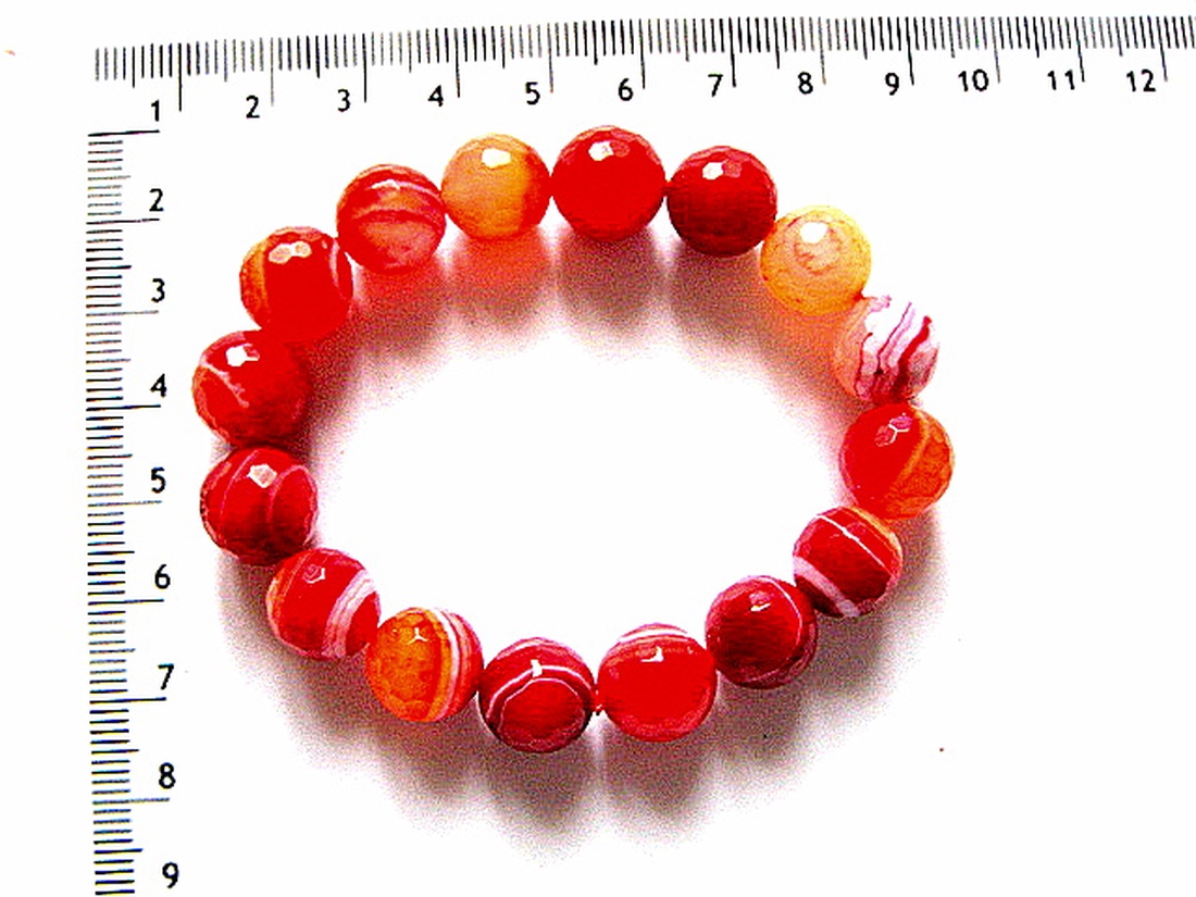 Sirag agate striped sfere fatetate 12 mm 51962 - accessorii și unelte - mărgea, componente de bijuterii - piatră prețioasă - Artynos.ro