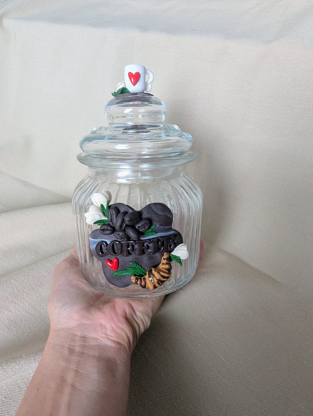 Recipiente decorative unicat, decorate cu lut polimeric: cafea sau zahar  - casă & stil de viață - accesorii pentru echipamente de bucătărie - instrumente de depozitare pentru bucătărie - cutie ceai, cutie cafea - Artynos.ro