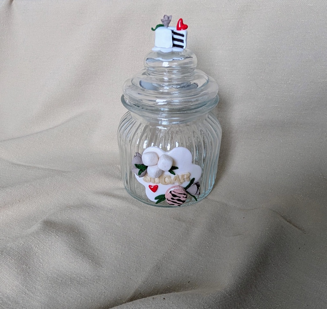 Recipiente decorative unicat, decorate cu lut polimeric: cafea sau zahar  - casă & stil de viață - accesorii pentru echipamente de bucătărie - instrumente de depozitare pentru bucătărie - cutie ceai, cutie cafea - Artynos.ro