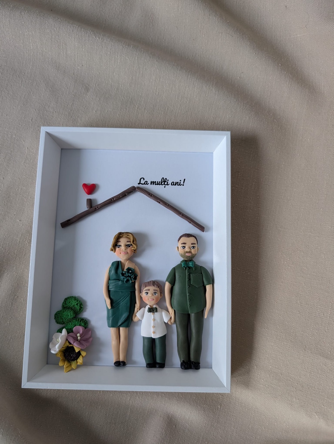 Tablou personalizat cu figurine modelate din lut polimeric - Familia - casă & stil de viață - decorațiuni de casă - picturi murale - tablou din mai multe piese - Artynos.ro