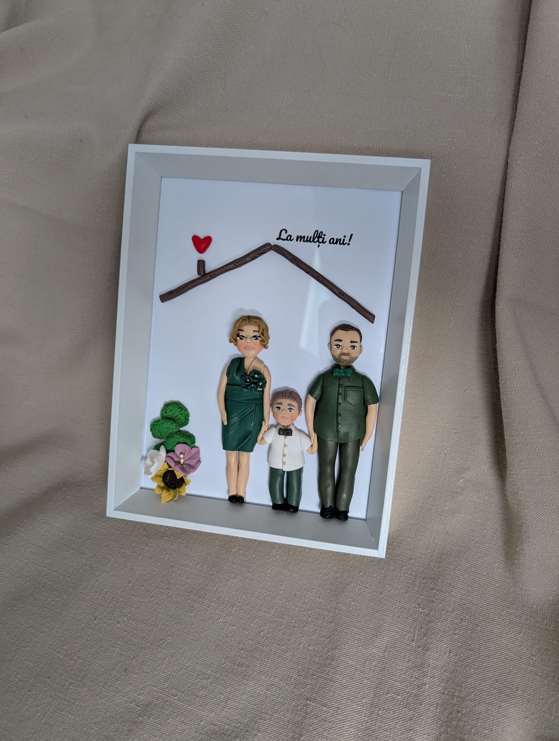 Tablou personalizat cu figurine modelate din lut polimeric - Familia - casă & stil de viață - decorațiuni de casă - picturi murale - tablou din mai multe piese - Artynos.ro