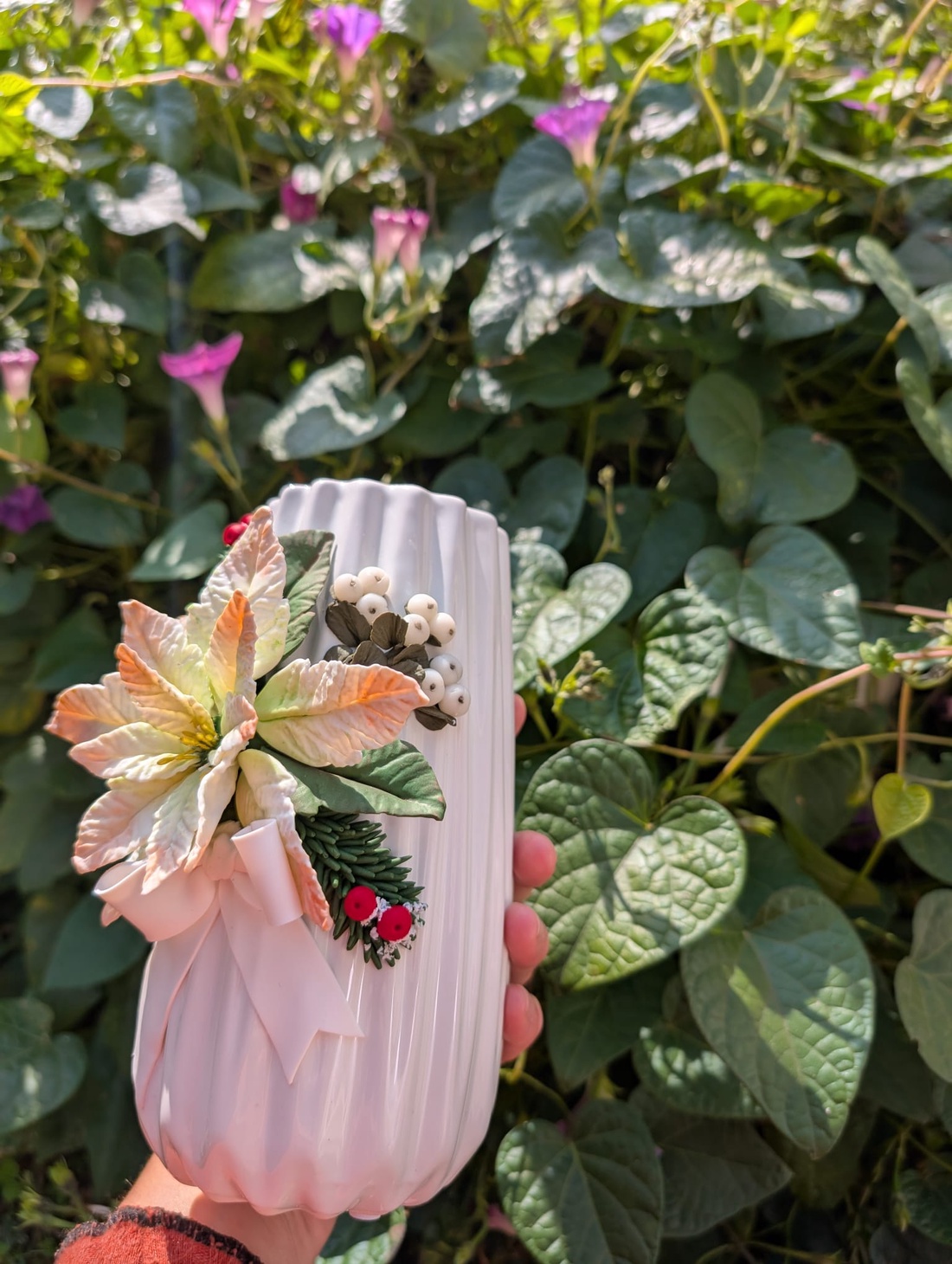 Vază personalizată cu Crăciuniță din lut polimeric  - casă & stil de viață - decorațiuni de casă - accesorii florale - vaze - Artynos.ro